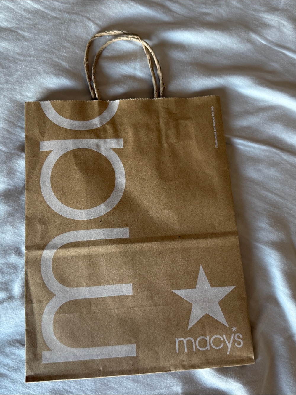 Macy’s Small Shopping Retail Brown Paper Bag 10” X 8” X 4.5” Logo New Top Handle
